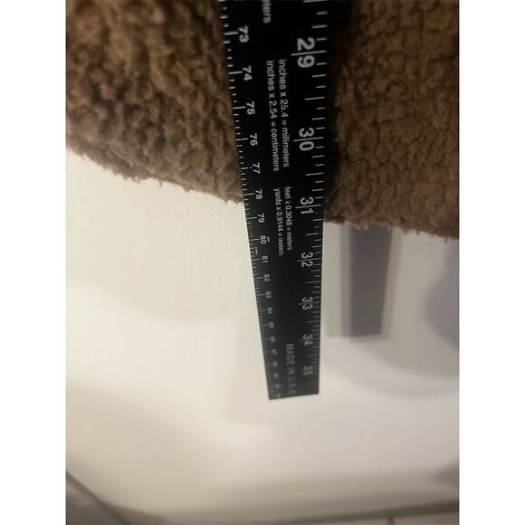 American Eagle Teddy Bear Oversized Sherpa Fleece Jacket M Taupe Brown - Picture 9 of 9